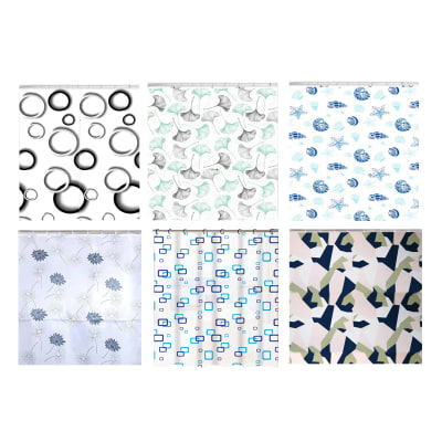 CORTINA DE DUCHA POLIÉSTER CON DISEÑO 170X180CM | 12 UNID1