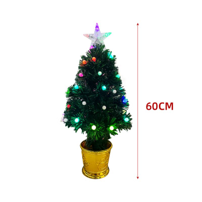 ARBOL DE NAVIDAD ESFERAS Y LUCES LED 60CM1
