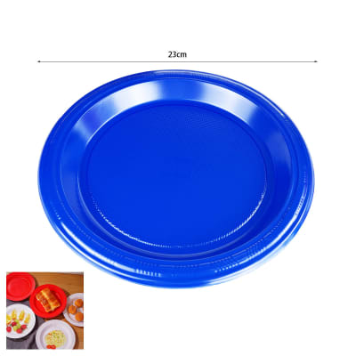 PLATO PLASTICO AZUL 23X23CM | 100 UNID1
