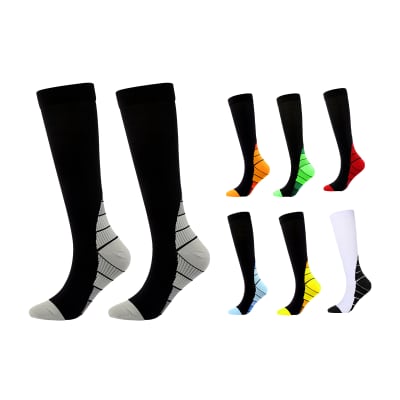 CALCETINES DE COMPRESION DE VARICES NEGRO CON COLOR | 12 UNID1