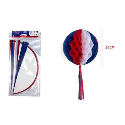 GUIRNALDA TRICOLOR REDONDO  CON TIRAS 25CM1