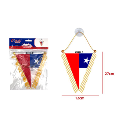 BANDERIN BANDERA CHILENA TRIANGULAR 12X27CM1