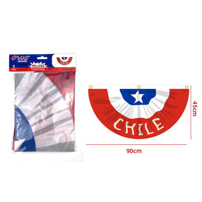 ESCARAPELA BANDERA CHILENA 90X45CM1