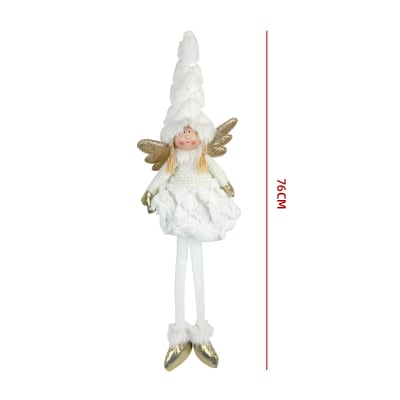 FIGURA DECORATIVA NAVIDEÑA ÁNGEL VESTIDO BLANCO1