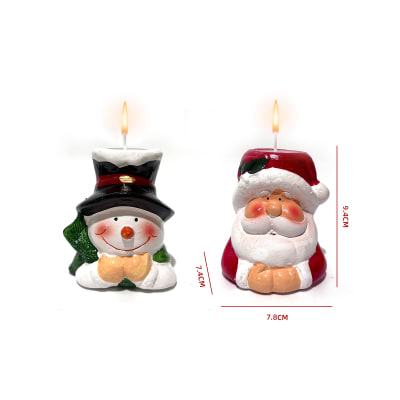 VELA NAVIDAD SANTA/MUÑECO DE NIEVE 7.8X7.4X9.4CM1