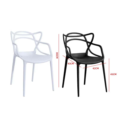 SILLA PLASTICA DISEÑO CONTEMPORANEO CON APOYABRAZOS 43×45×80 CM1