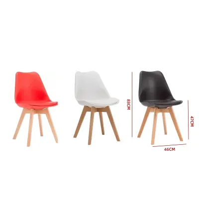 SILLA PLÁSTICA ASIENTO CURVO PATAS DE MADERA 46×47×83 CM1