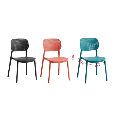 SILLA PLASTICA RESPALDO PERFORADO COLORES SURTIDOS 39X41X74CM1