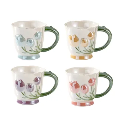 TAZA CERAMICA FLOR PERLADA RELIEVE 420ML1