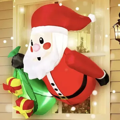 INFLABLE NAVIDAD VIEJITO PASCUERO SALIENDO VENTANA 1.05 MTS /VENTA SOLO POR MAYOR1