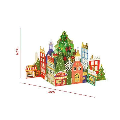 TARJETA 3D VILLA NAVIDAD 15*20CM1