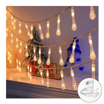GUIRNALDA LUCES LED GOTA 2M 10L A PILAS FIJA1