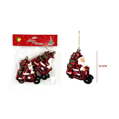 COLGANTE AUTO NAVIDEÑO CON SANTA 10.6X9X3CM1