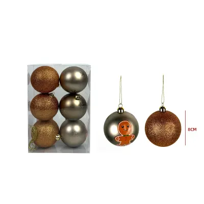 PELOTA NAVIDAD GALLETA GENJIBRE 8CM 6PCS1