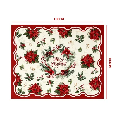 MANTEL NAVIDAD FLORES ROJAS 140X180CM1