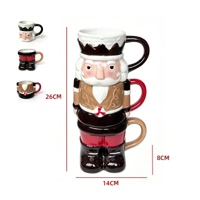 SET TAZAS NAVIDEÑAS CASCANUECES 3PCS-14.5*8*26CM1