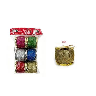 SET ADORNO TAMBORES MULTI COLOR 6CM 6PCS1