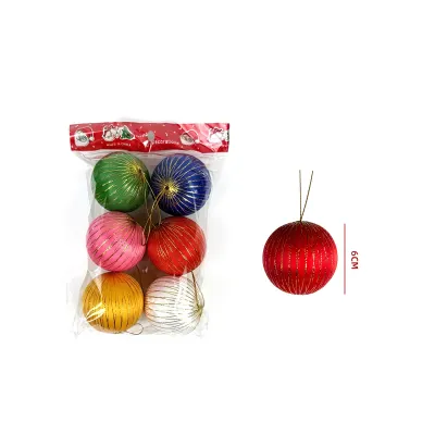 SET ADORNO PELOTAS MULTICOLOR 6CM 6PCS1