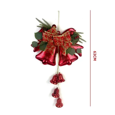 COLGANTE NAVIDAD ROJO 2 CAMPANAS 36X63CM1