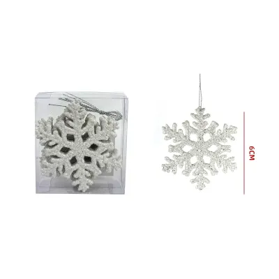 SET ADORNO NAVIDAD COPOS NIEVE GLITTER 10CM 6 PCS1
