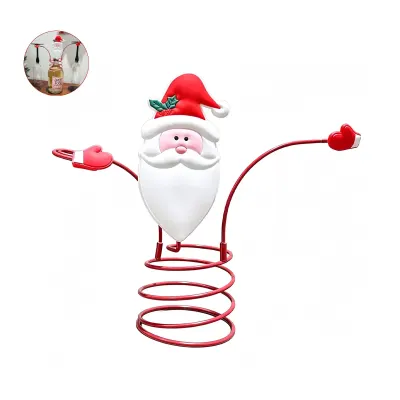 PORTA VINO NAVIDEÑO +2 COPAS 26.5CM1
