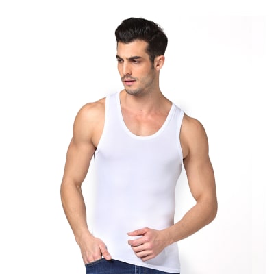 CAMISETA HOMBRE SIN MANGA COLOR BLANCO1