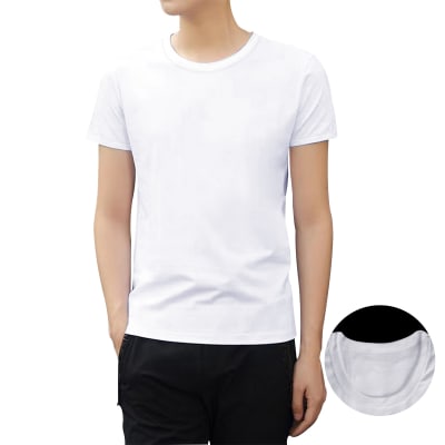 CAMISETA HOMBRE MANGA CORTA BLANCAS ALGODON1