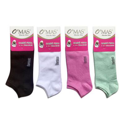 CALCETINES DE MUJER  TOBILLO COLOR LISO TALLA 36-39 | 12 UNID1