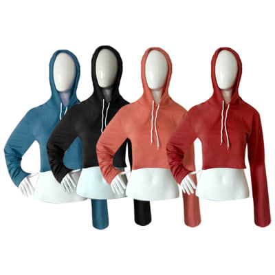 POLERON DE MUJER CON GORRO OREJA GATO COLORES SURTIDOS | 12 UNID1