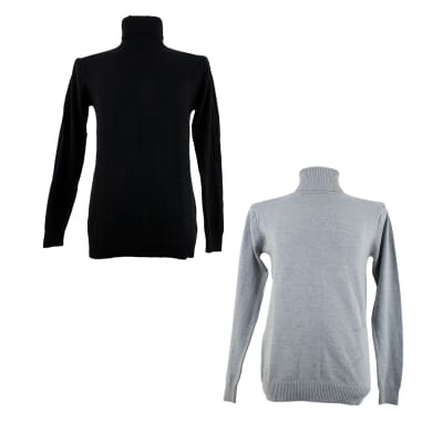 SWEATER DE HOMBRE CUELLO BEATLE NEGRO/GRIS | 1 UNIDAD1
