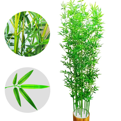 MACETERO PLASTICO CON PLANTA BAMBU  ARTIFICIAL 2M | 20 UNID1