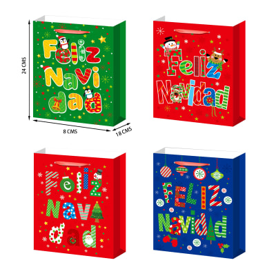 BOLSA DE REGALO PARA NAVIDAD COLORES Y DISEÑOS 18*8*241