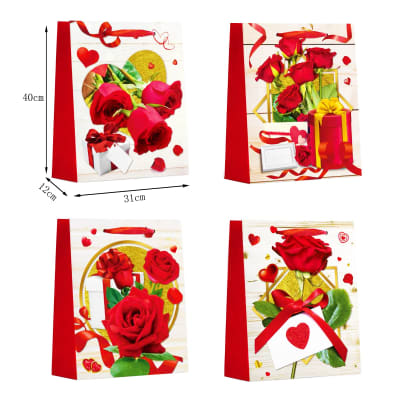 BOLSA REGALO ROSAS ROJAS 31X40X12 DIA DE LOS ENAMORADOS1