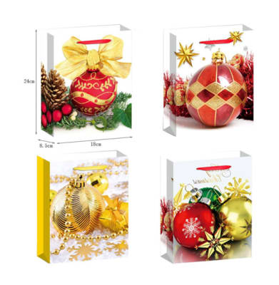 BOLSA DE REGALO DISEÑO ESFERAS NAVIDEÑAS 18x24x8.5 CM1
