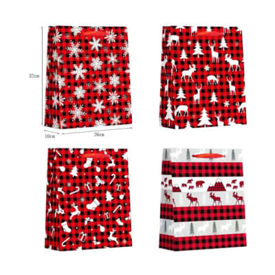 BOLSA DE REGALO FIGURAS NAVIDEÑAS 26x32x10 CMS1