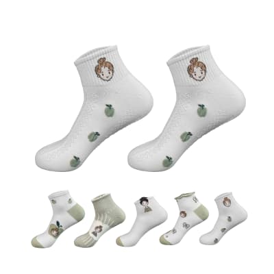 CALCETINES DE NIÑA JUVENIL TOBILLERA ALGODON PEINADO SIN COSTURA | 12 UNID1