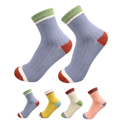 CALCETINES DE MUJER ACANALADO COLORES SURTIDOS | 12 UNID1