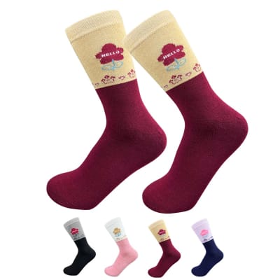 CALCETINES DE MUJER CORTE ALTO FLOR HELLO | 12 UNID1