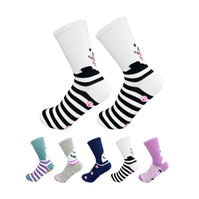 CALCETINES DE MUJER CORTE MEDIO DISEÑO LINEA | 12 UNID1