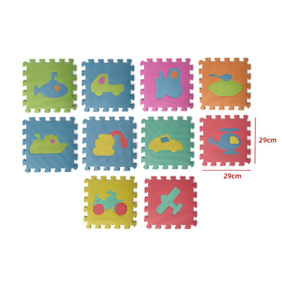 PISO DE GOMA PARA BEBES DISEÑO TRANSPORTE 29X29X0.8CM 1