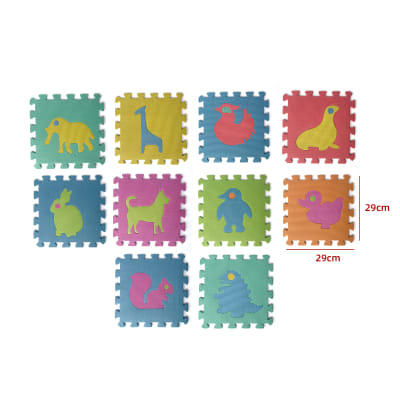 PISO DE GOMA PARA BEBES DISEÑO ANIMALES 29X29X0.8CM 1