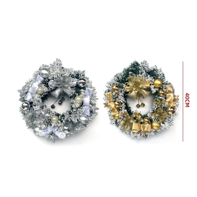 CORONA NAVIDEÑA DORADO/PLATEADO 40CM1