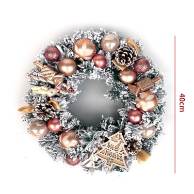 DECORACIÓN CORONA NAVIDEÑA BRONCE 40CM1