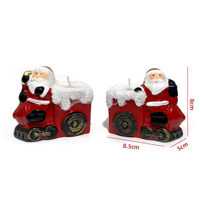 VELA DE NAVIDAD CERAMICA DISEÑO TREN VIEJO PASCUERO 8.5X5.8CM 1