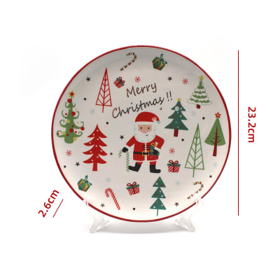 PLATO DE NAVIDAD DISEÑO REDONDO CON DIBUJOS  23.2X2.6CM1