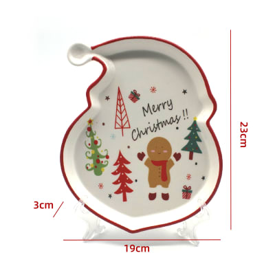 PLATO DE NAVIDAD DISEÑO VIEJITO PASCUERO CON DIBUJOS  23X19X3CM1