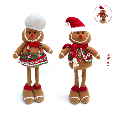 MUÑECO DE NAVIDAD PATAS LARGAS RETRATIL GALLETAS  JENGIBRE  55CM1