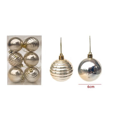 Bola de navidad plateado 6cm 6pcs1
