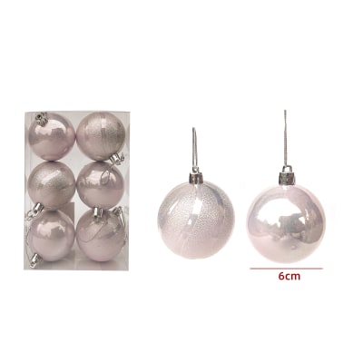Bola de navidad lila 6cm 6pcs1