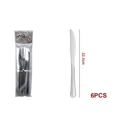 CUCHILLO DE MESA ACERO INOXIDABLE 22.3CM 6PCS 1